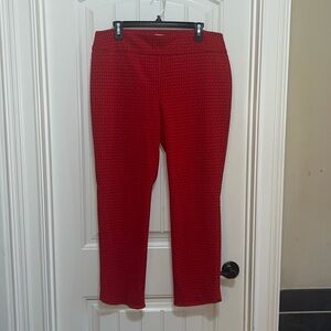 Crown & Ivy textured red pant size 12